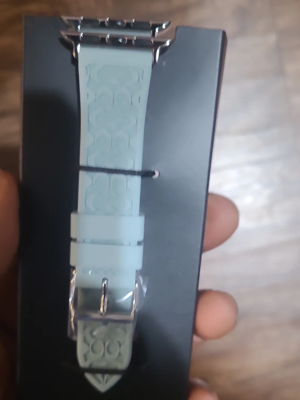 Coach Embossed Apple Watch Band, Blue (Brand new, MSRP 85$)
